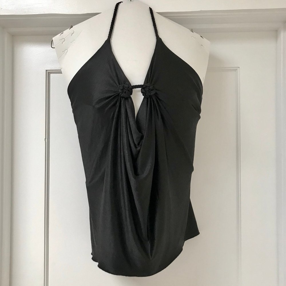 ✨SALE✨ Black Halo sexy Rosette Halter Top Sz S